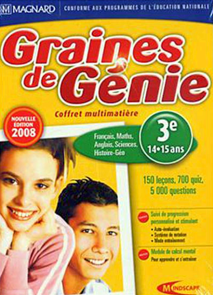 Vends DVD coffret multimatière dès la 4ème et 3ème "Graines de génie" 14-15ans