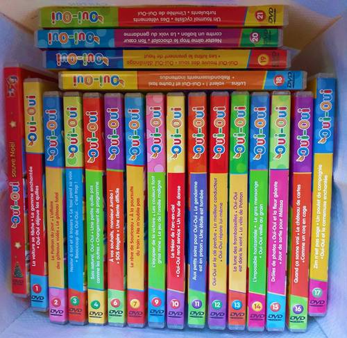 Vends belle collection de dvd Oui-Oui avec ses fascicules jeux + des crayons-cire Oui-Oui