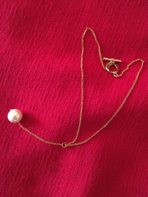 Vends collier cravate avec perle de nacre - Les Perles de Philippine