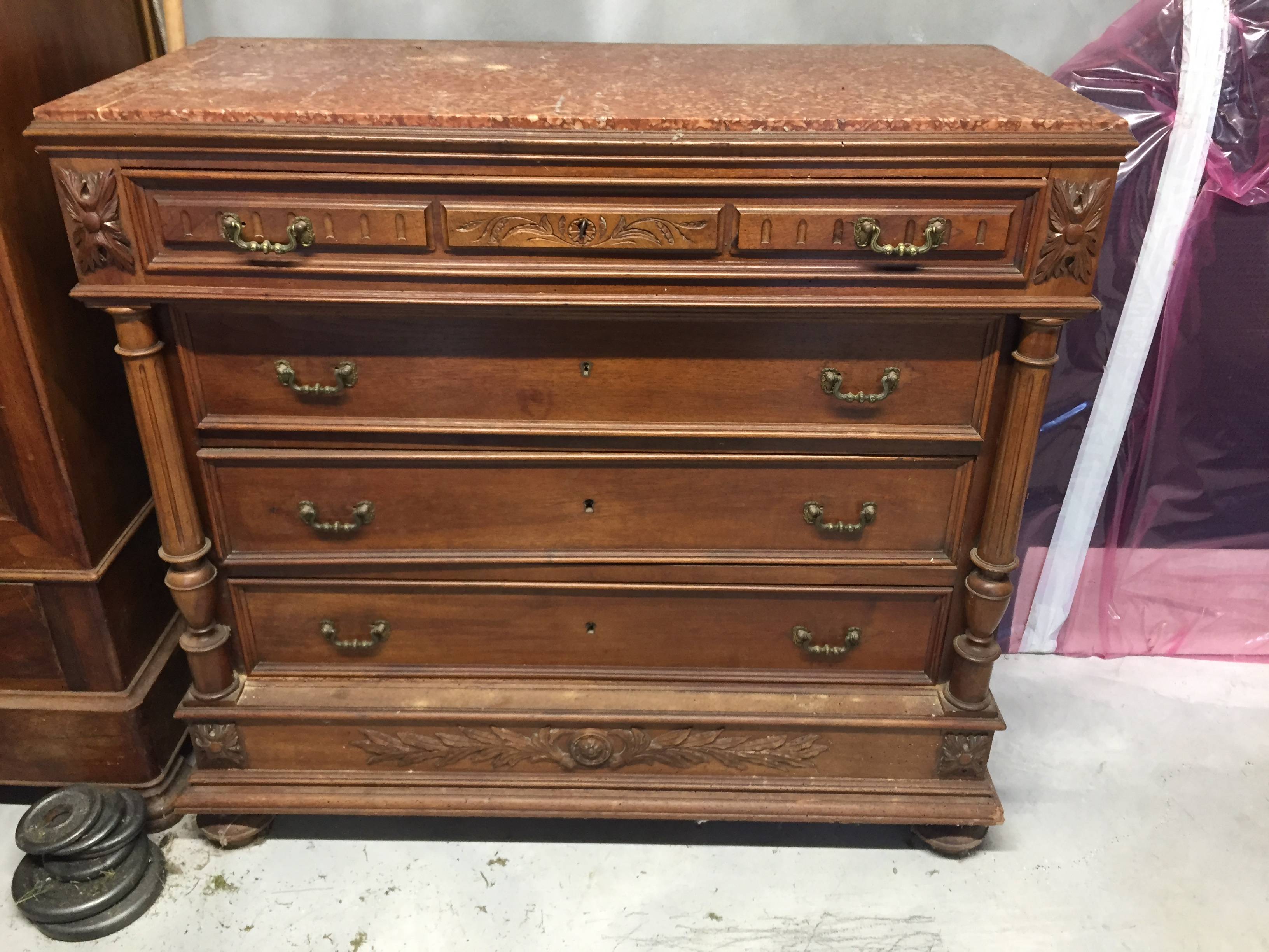 Vends commode dessus marbre