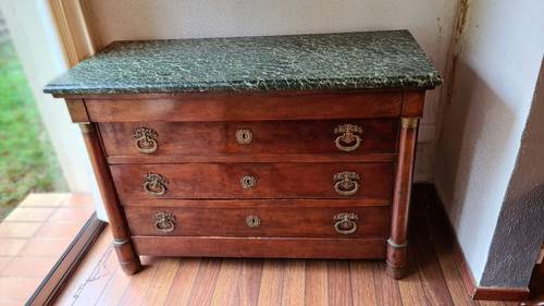 Vends commode en bois naturel 3 tiroirs époque Restauration
