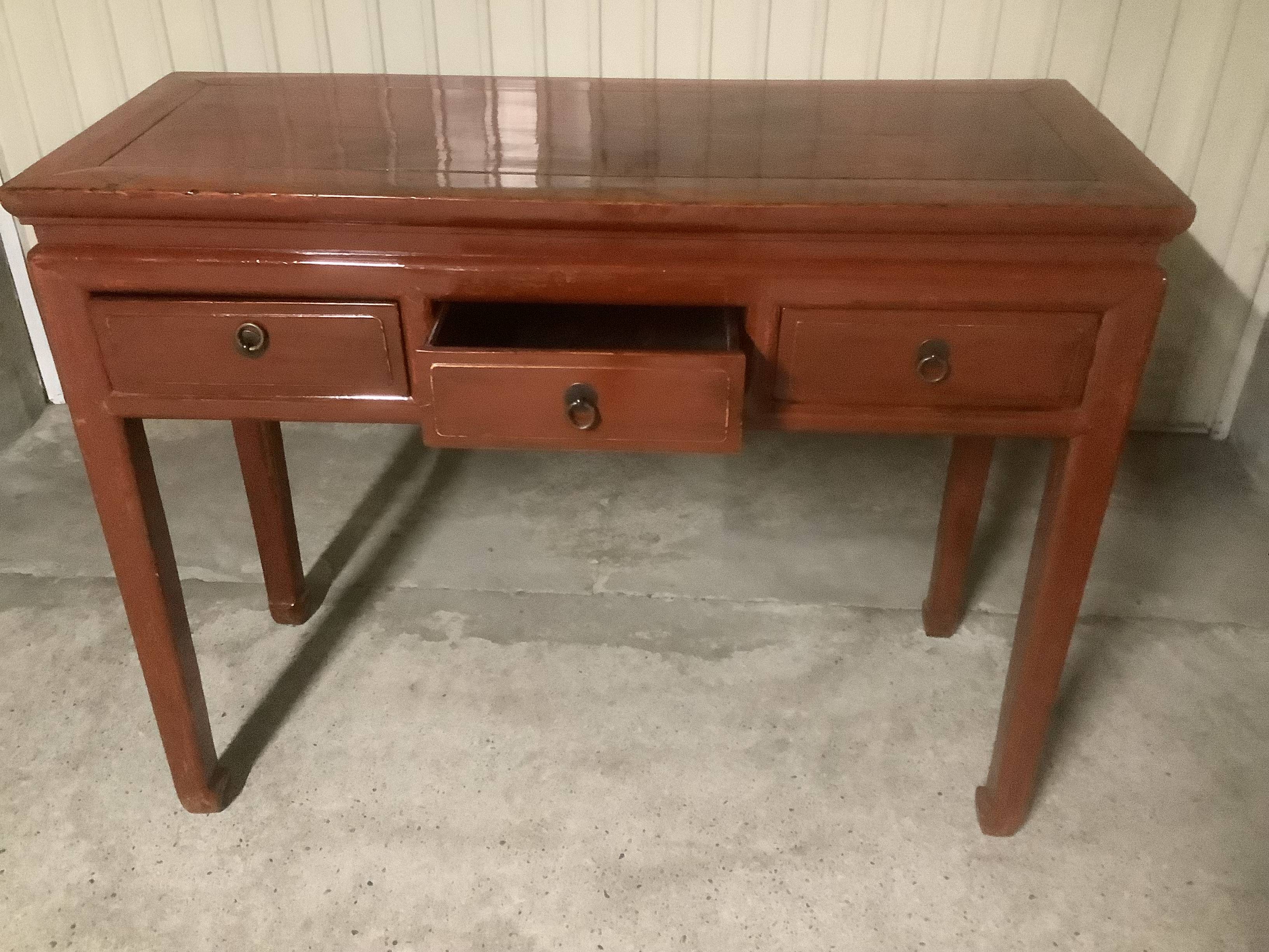 Vends Console Chinoise en Orme laqué