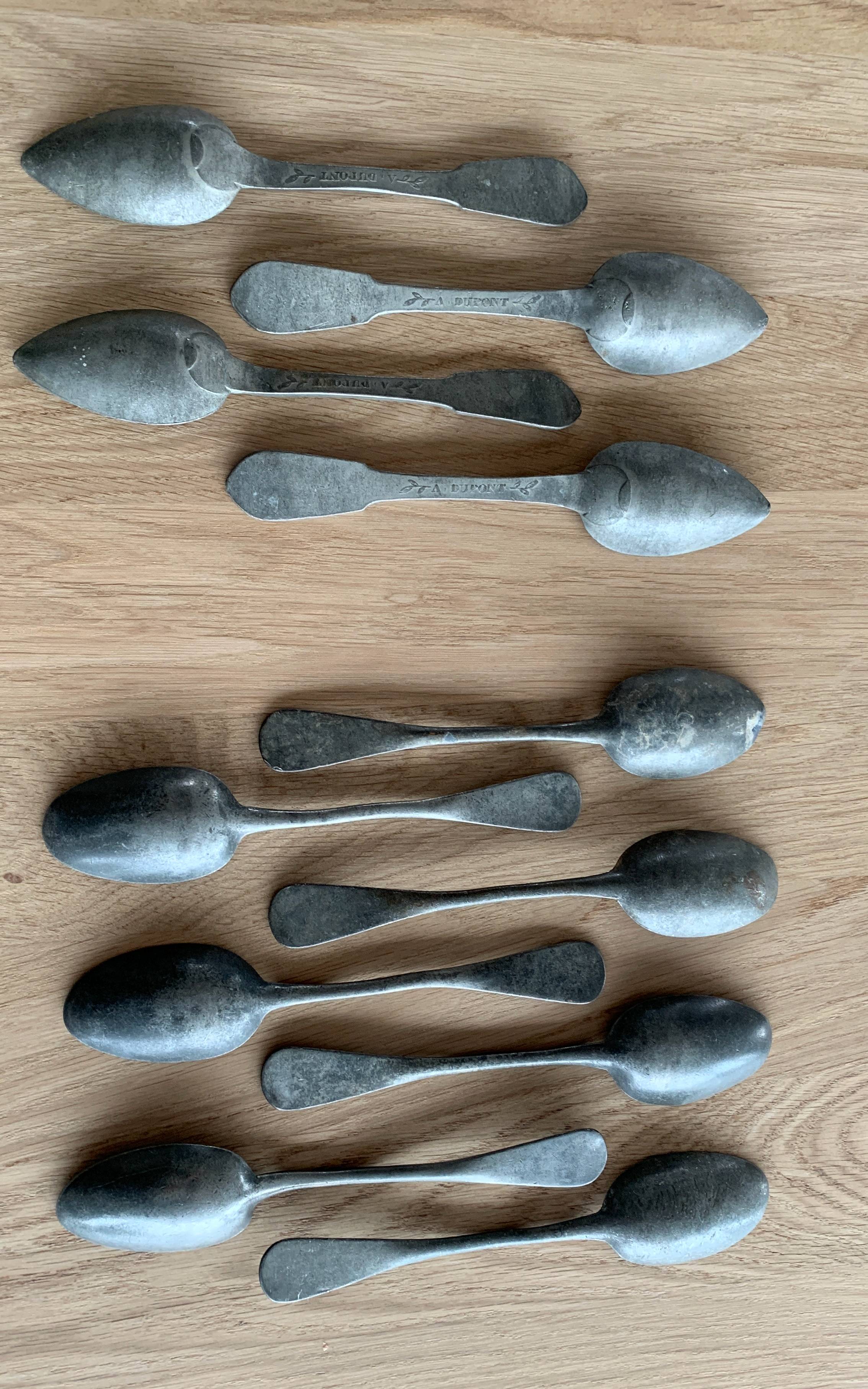 Vends lot de cuillères à soupe en étain