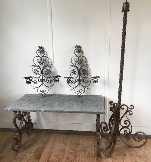 Vends ensemble ancien en fer forgé