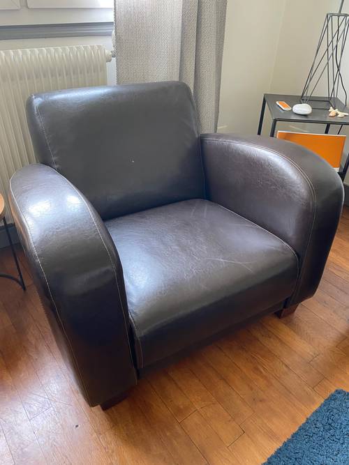 Vends fauteuil et canapé club simili cuir
