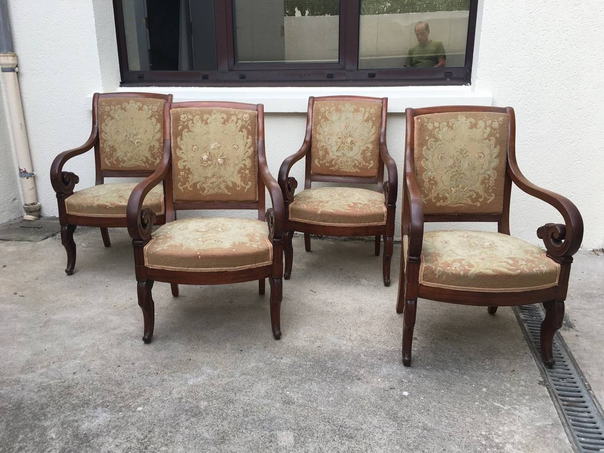 Vends 3 fauteuils XIXe siècle de style Louis Philippe