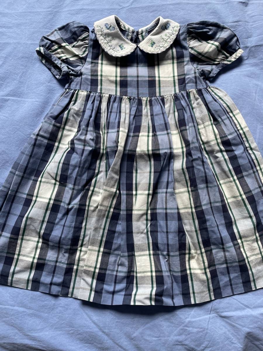 Vends robe d’été bébé fille bleue à carreaux 12 mois