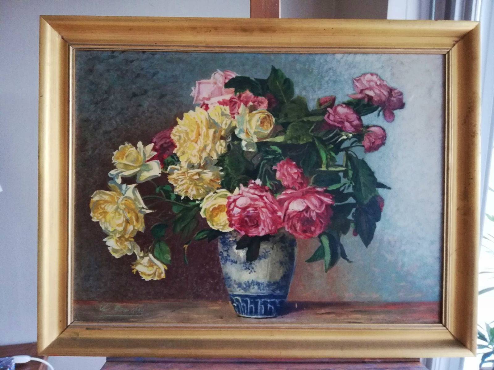 Vends "vase de fleurs" Huile sur panneau 19ème