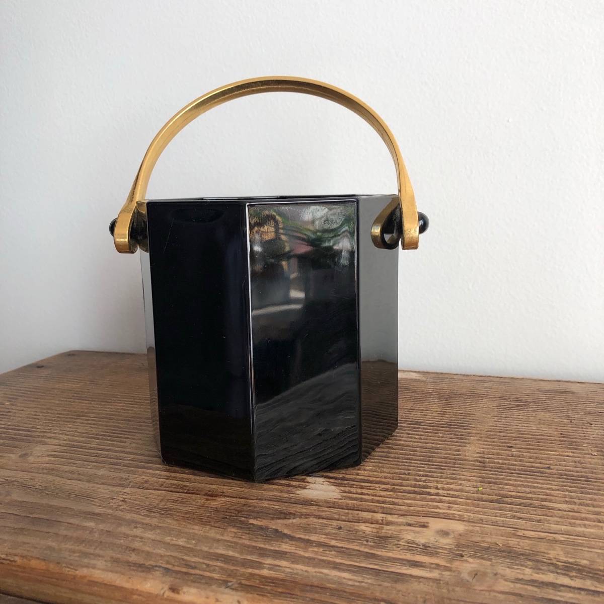 ANCIEN SEAU À Glace, Glaçons en verre avec sa Pince mécanique Vintage EUR 15,00 - FR