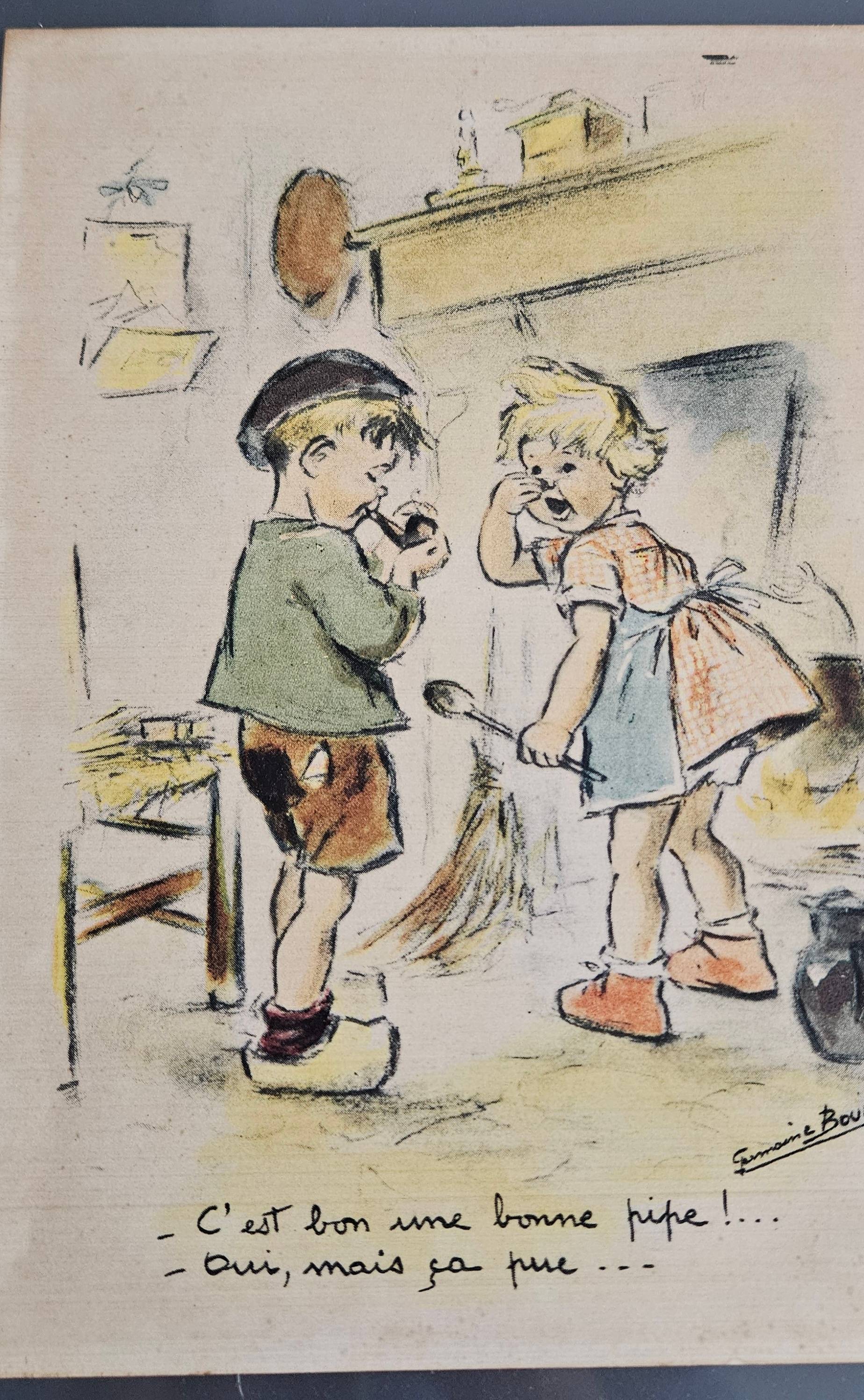 Vends gravure ancienne Germaine Bouret