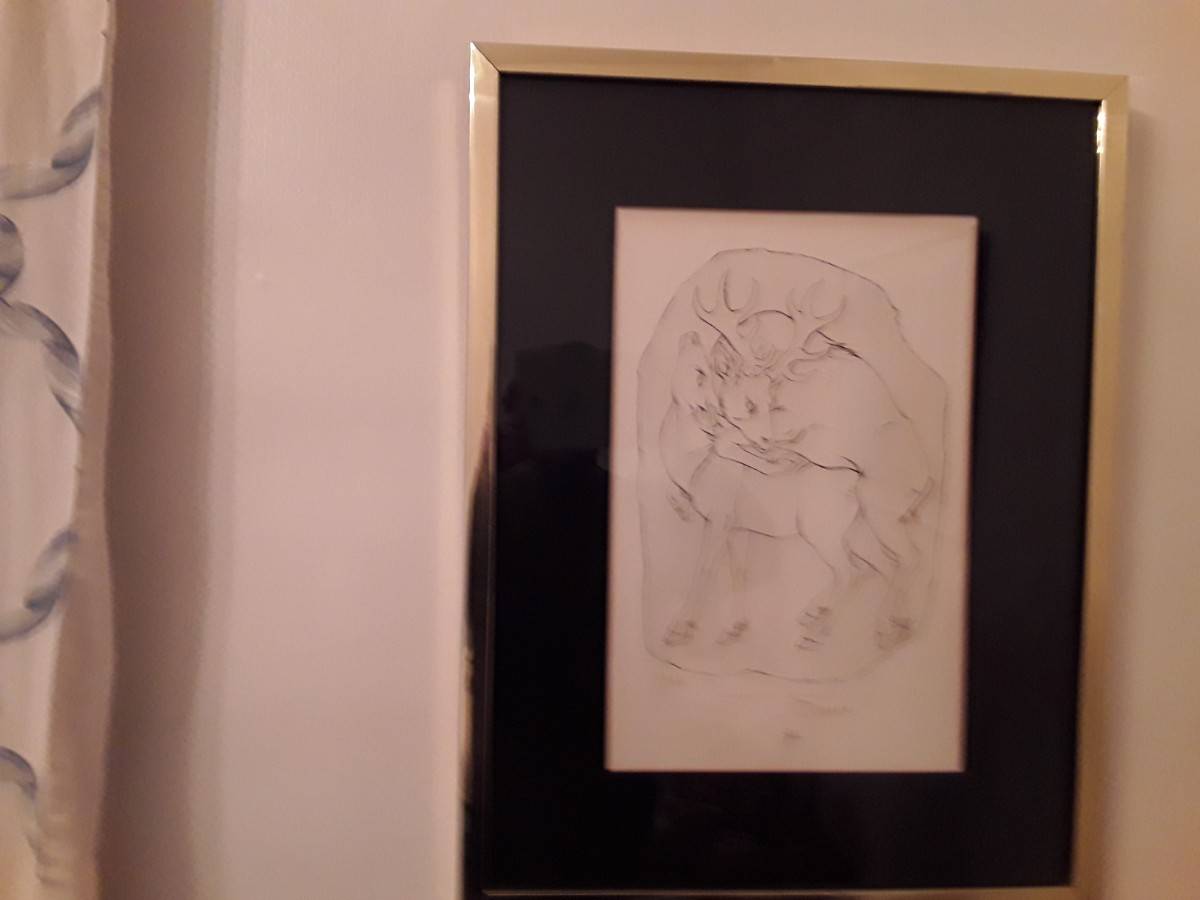 Vends gravure Pierre-Yves Tremois "Le cerf en rut" Bon état