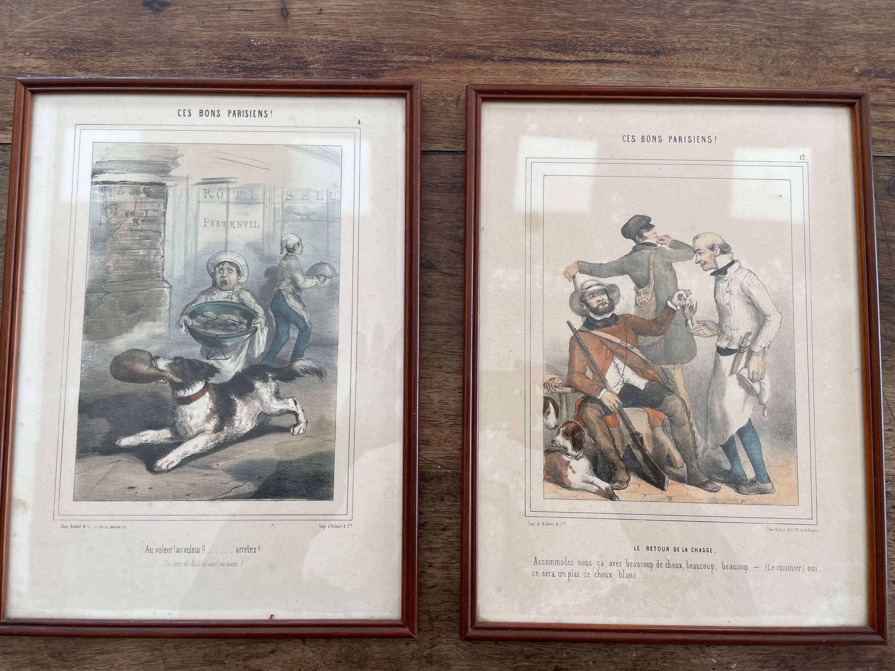 Vends lot de 2 gravures anciennes Gabriel AUBERT