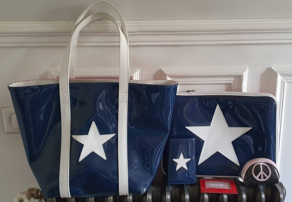 Vends lot sac City+housse ordinateur portable+portefeuille+porte-carte+porte-monnaie offert, A.C. Goutal, TBE