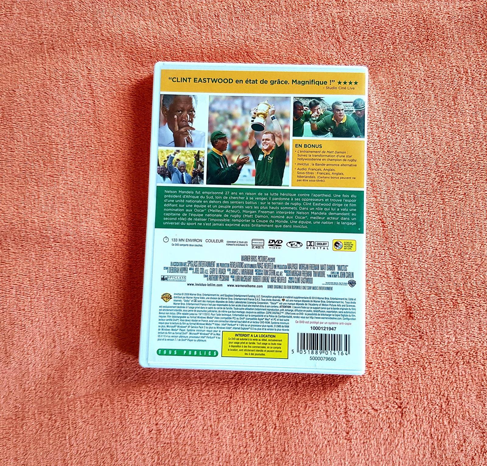 Vends DVD "Invictus" un film de Clint Eastwood