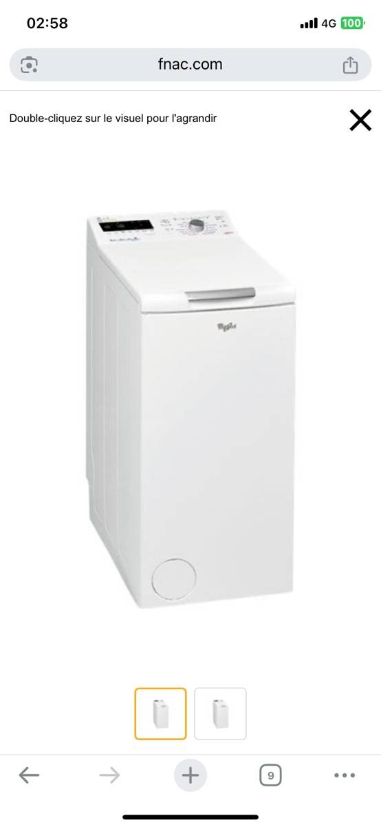 Vends Lave linge whirlpool compact 6,5kg
