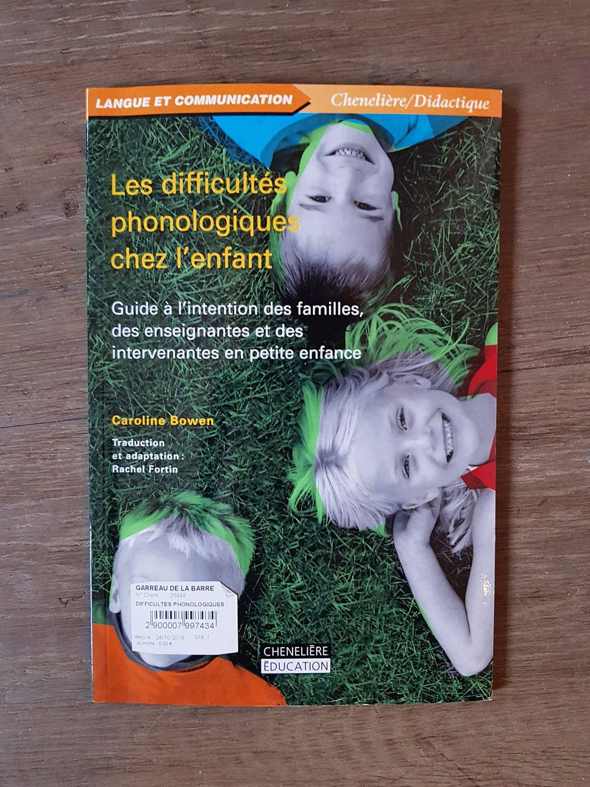 Vends livre "les difficultés phonologiques chez l’enfant" C Bowen