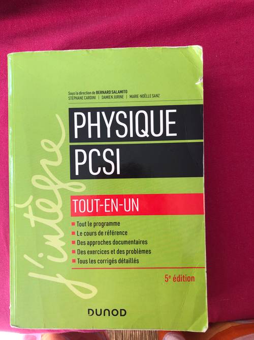 Vends livre physique PCSI