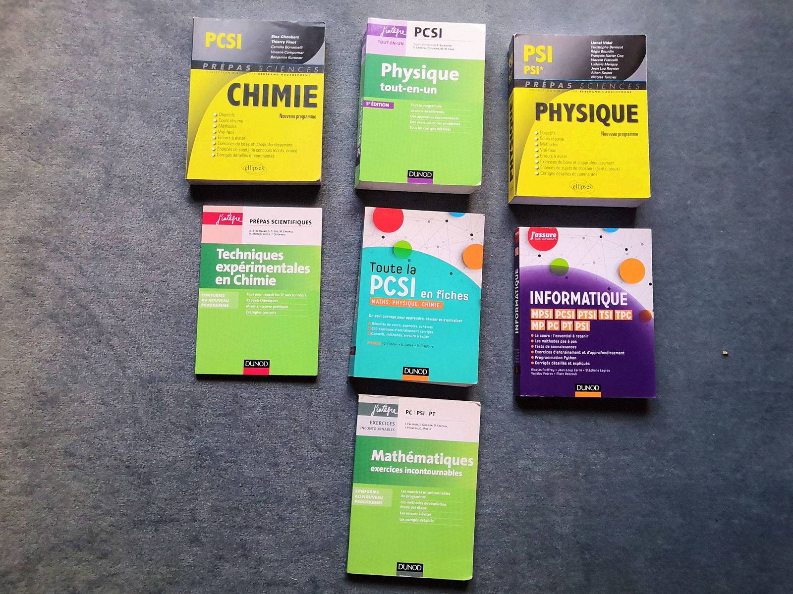 Vends livres maths/physique/chimie/informatique prepa ingenieur sur