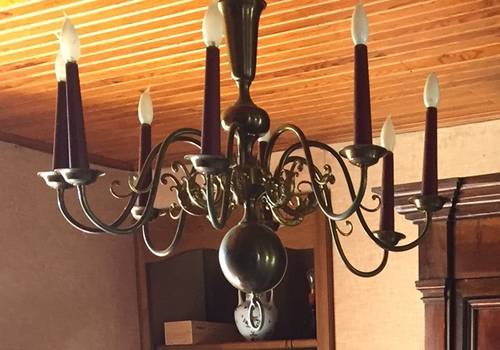Vends lustre hollandais 8 branches en bronze