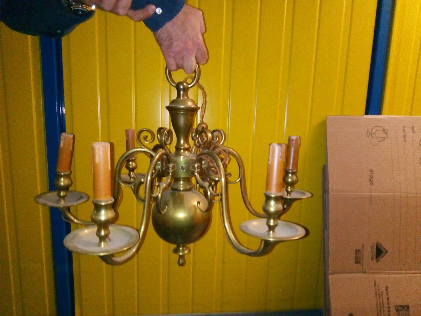 Vends lustre ancien 100 ans ou plus, hollandais bronze 6 branches