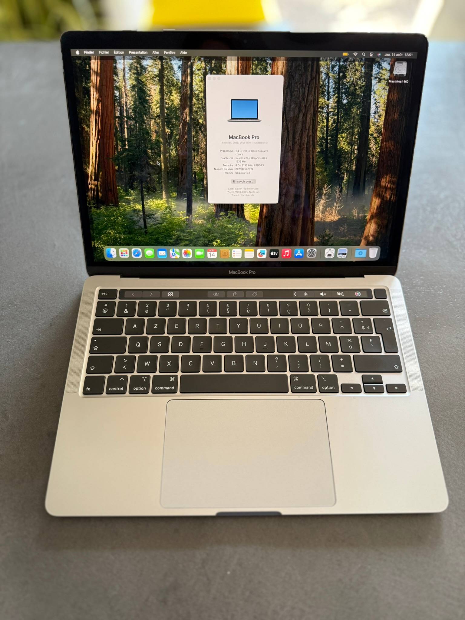Vends MacBook Pro, 13 pouces, année 2020