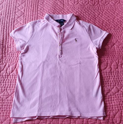 Vends Polo manches courtes marque Ralph Lauren, fille 14-16 ans, coloris rose, état quasi neuf