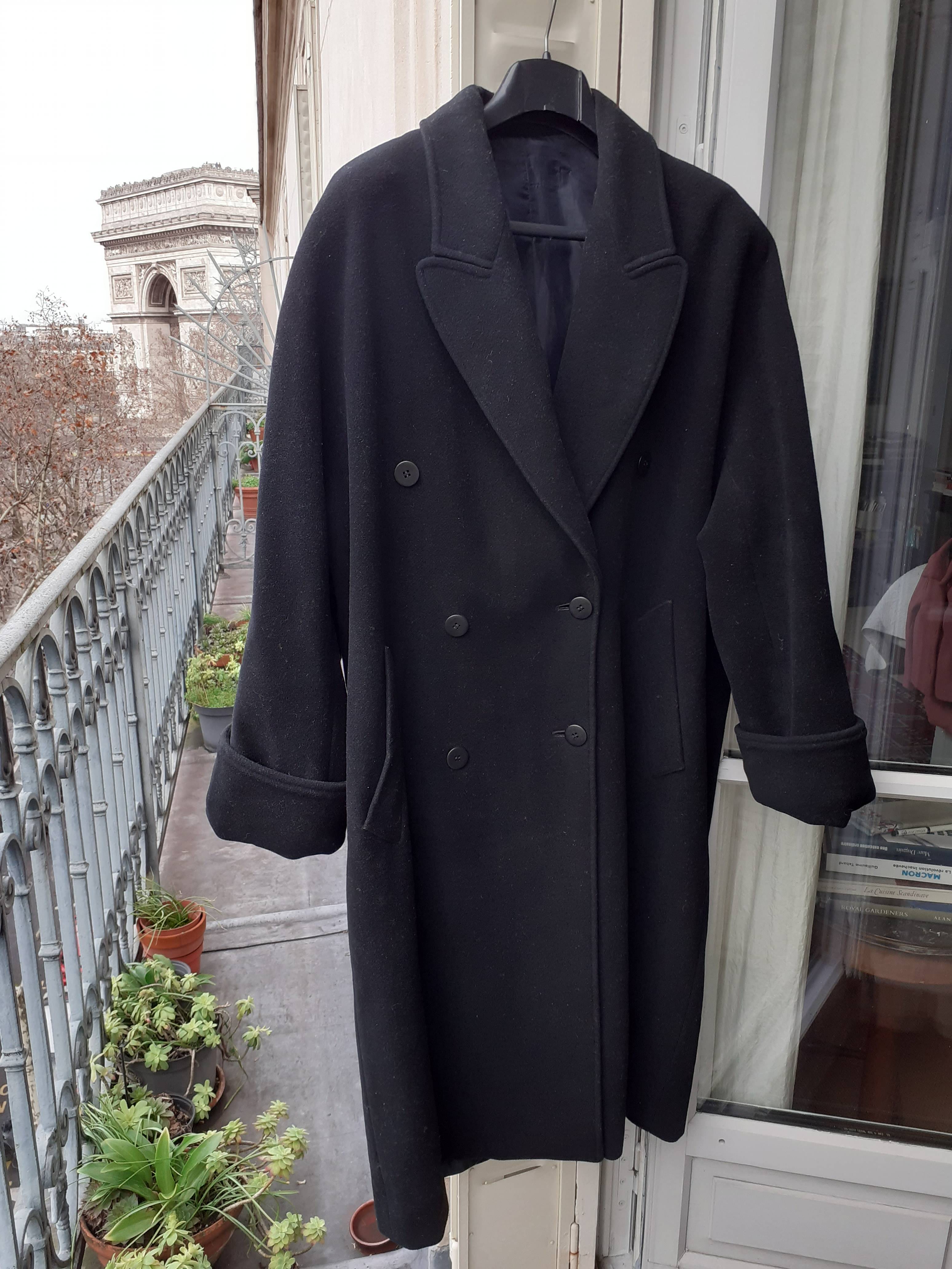 Vends beau manteau noir en laine "Rodier" - Taille 44