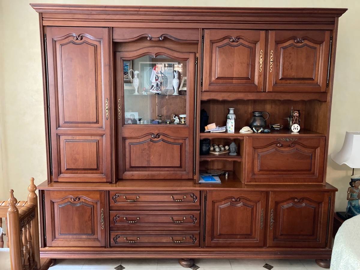 Vends meubles salle à manger en merisier living + table + 4 chaises