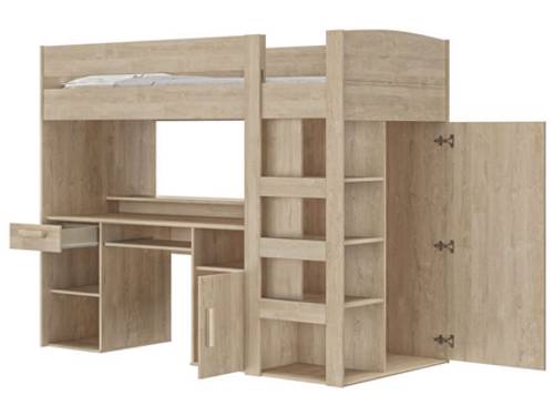 Vends Mezzanine 90X200cm avec bureau + placard + matelas - Option dépose, transport et repose possible(IDF)