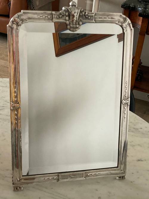 Vends miroir de commode métal argenté début XXème bon état
