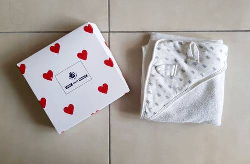 Vends cape de bain Petit Bateau, blanche, neuve