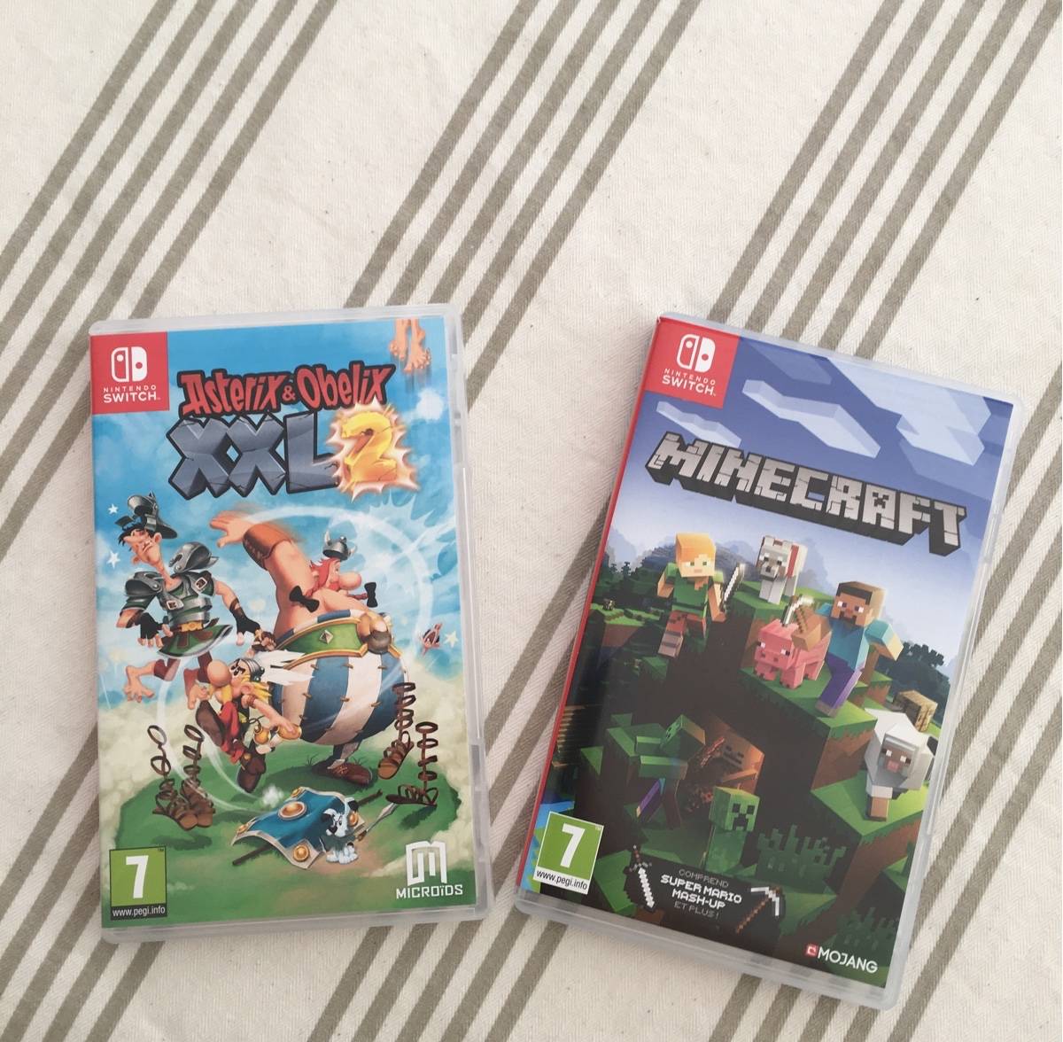 Vends 2 jeux Nintendo Switch Minecraft et AsterixObelix Xxl on Gens de