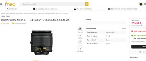 Vends objectif reflex Nikon neuf