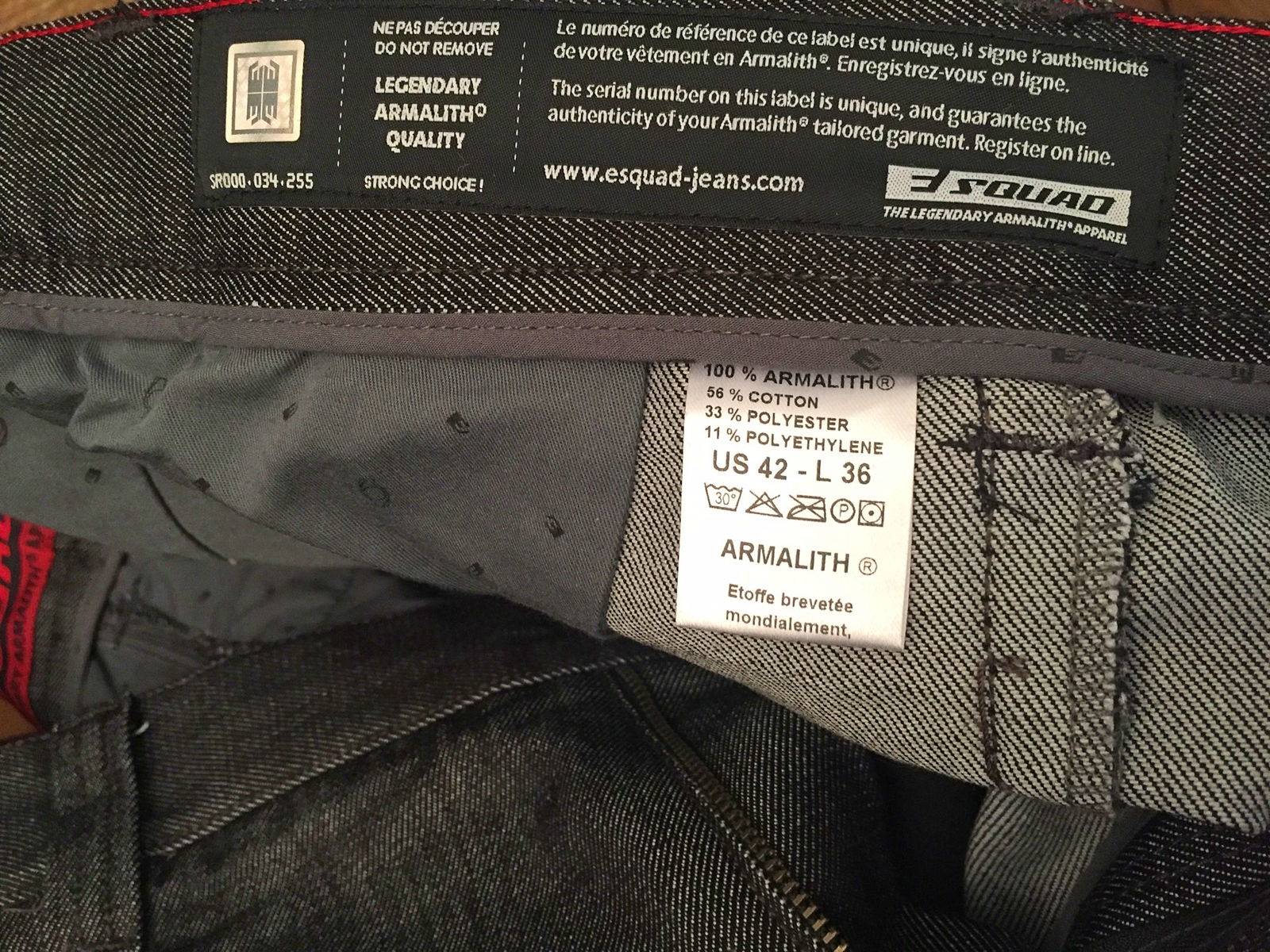 Vends pantalon jean moto Esquad en Armalith taille US 42-36 neuf sur Gens  de Confiance