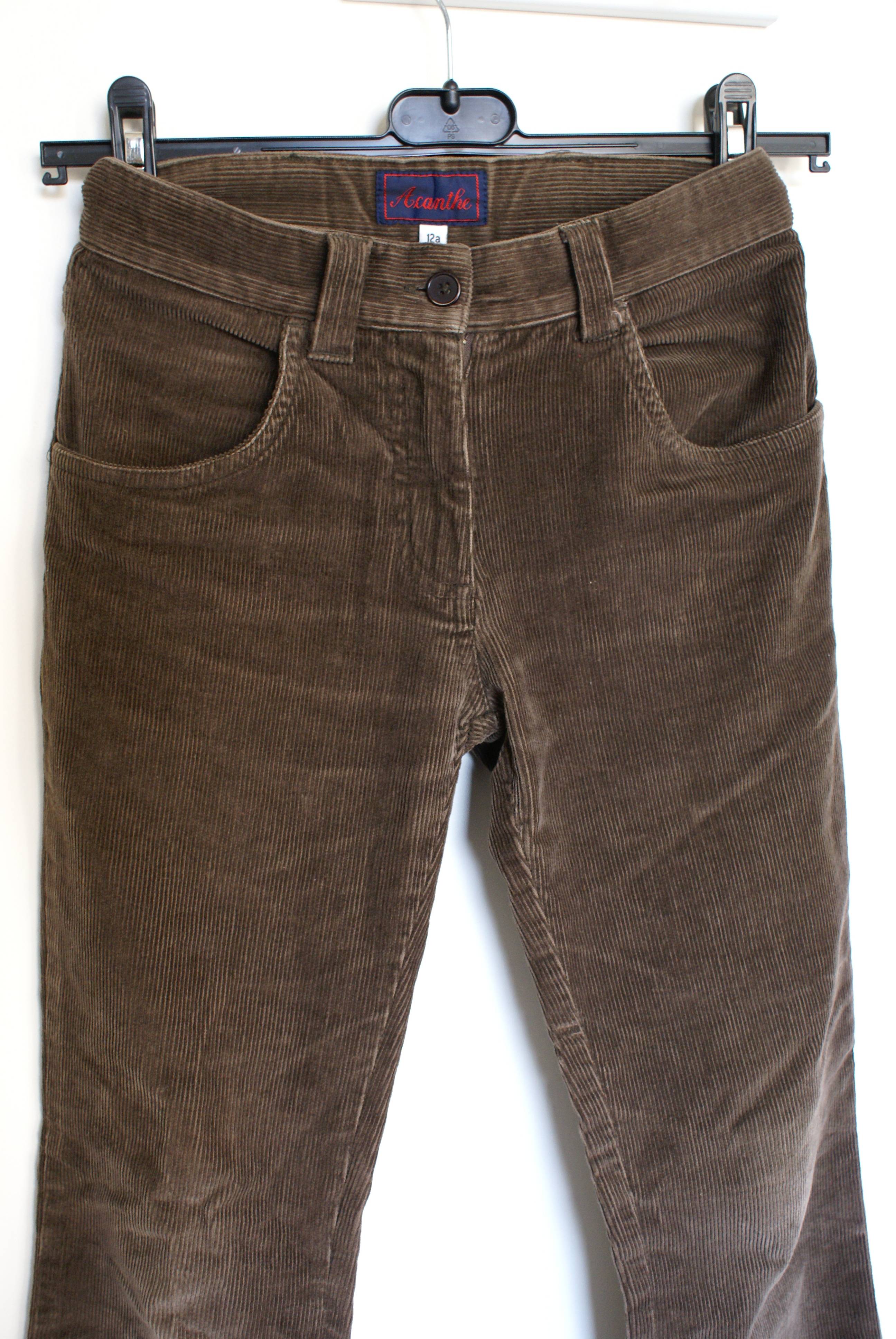 Vends pantalon velours fille Acanthe - Taille 12 ans