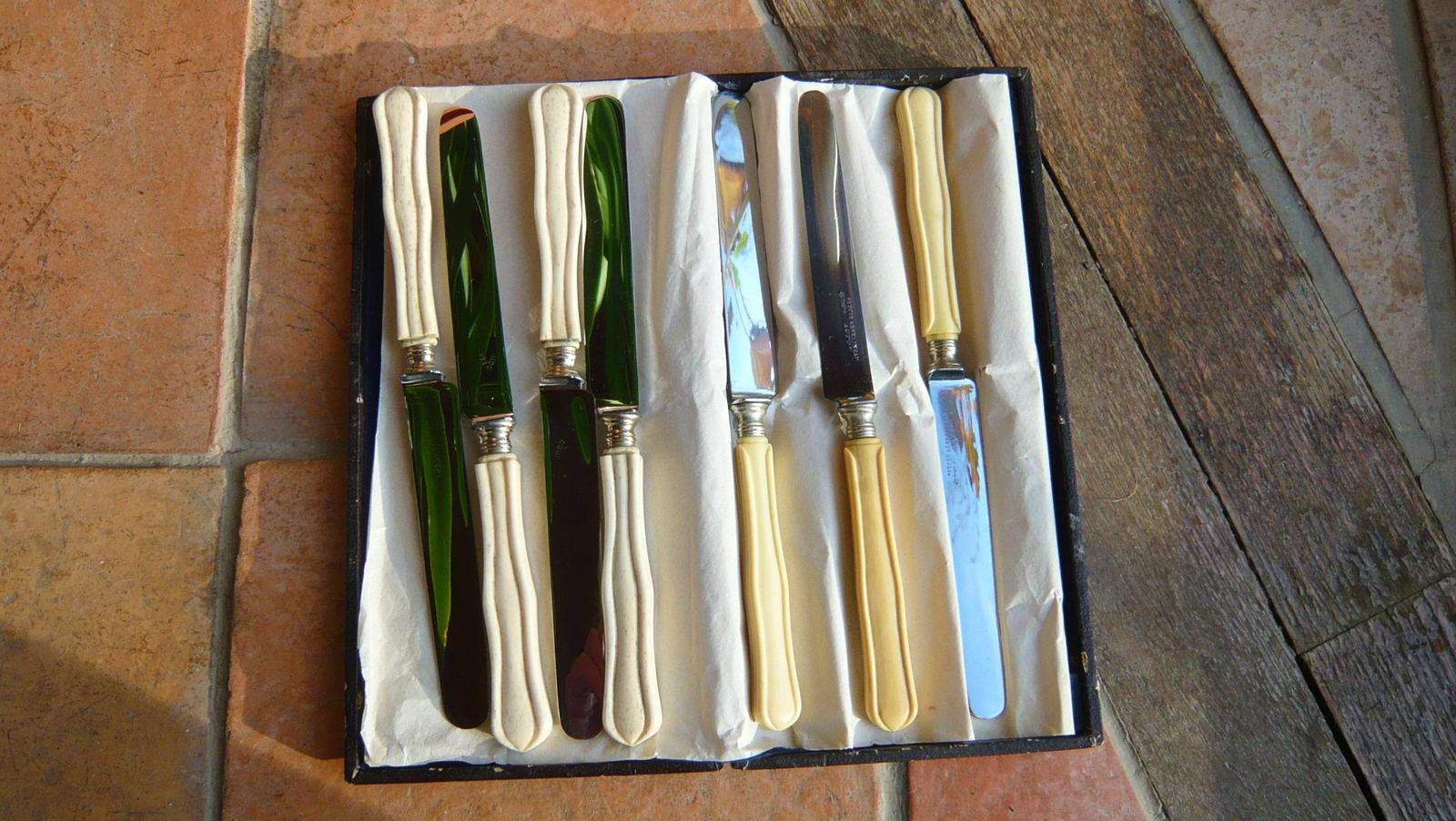 Vends 10 petits couteaux manche ivoire