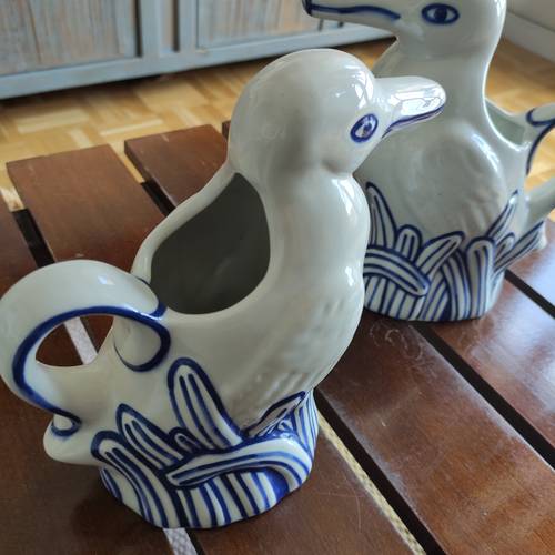 Vends pichets couple canard peints à la main