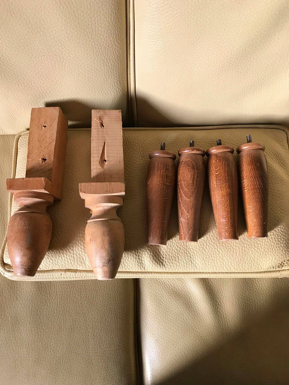 Je vends 6 pieds de lit en bois