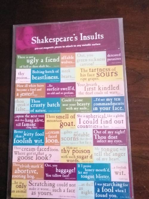 Vends pochette de magnets "Shakespeare’s Insults"