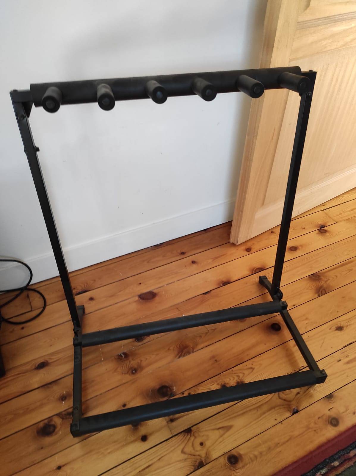 Support Guitare Sol Bikoney Pour 5 Instruments - Rack Réglable Avec étagère Ampli, Crochets Accessoires