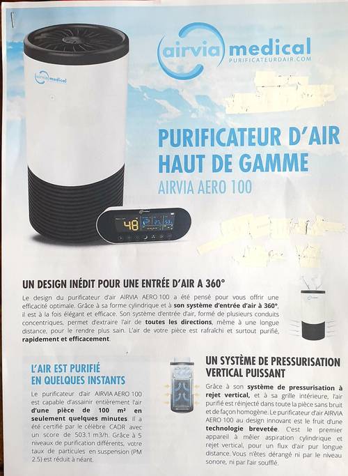 Vends purificateur d’air professionnel quasi neuf
