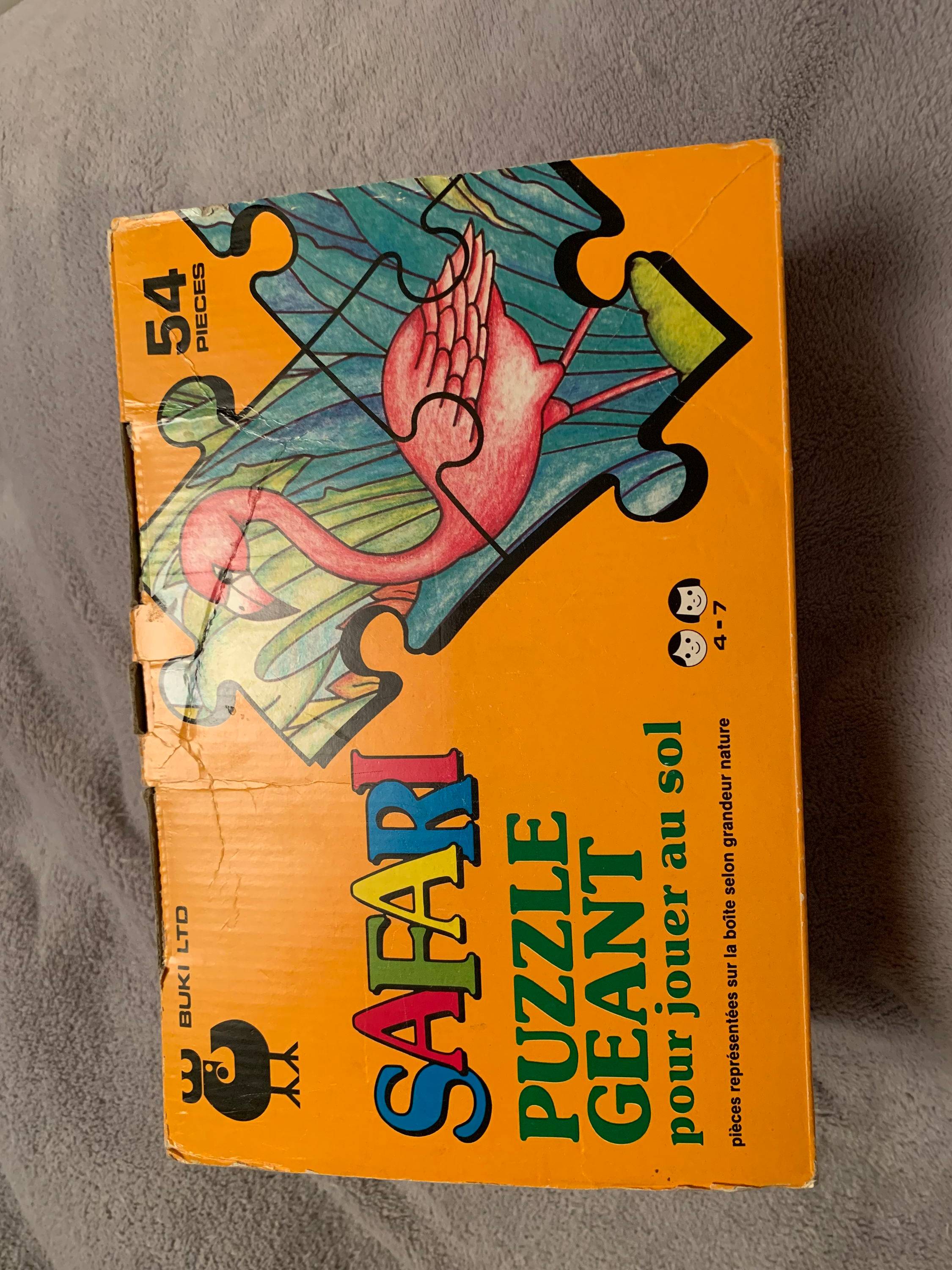 Vends puzzle géant Safari, 54 pièces, pour les 4-7 ans, idéal pour découvrir les animaux de la savane