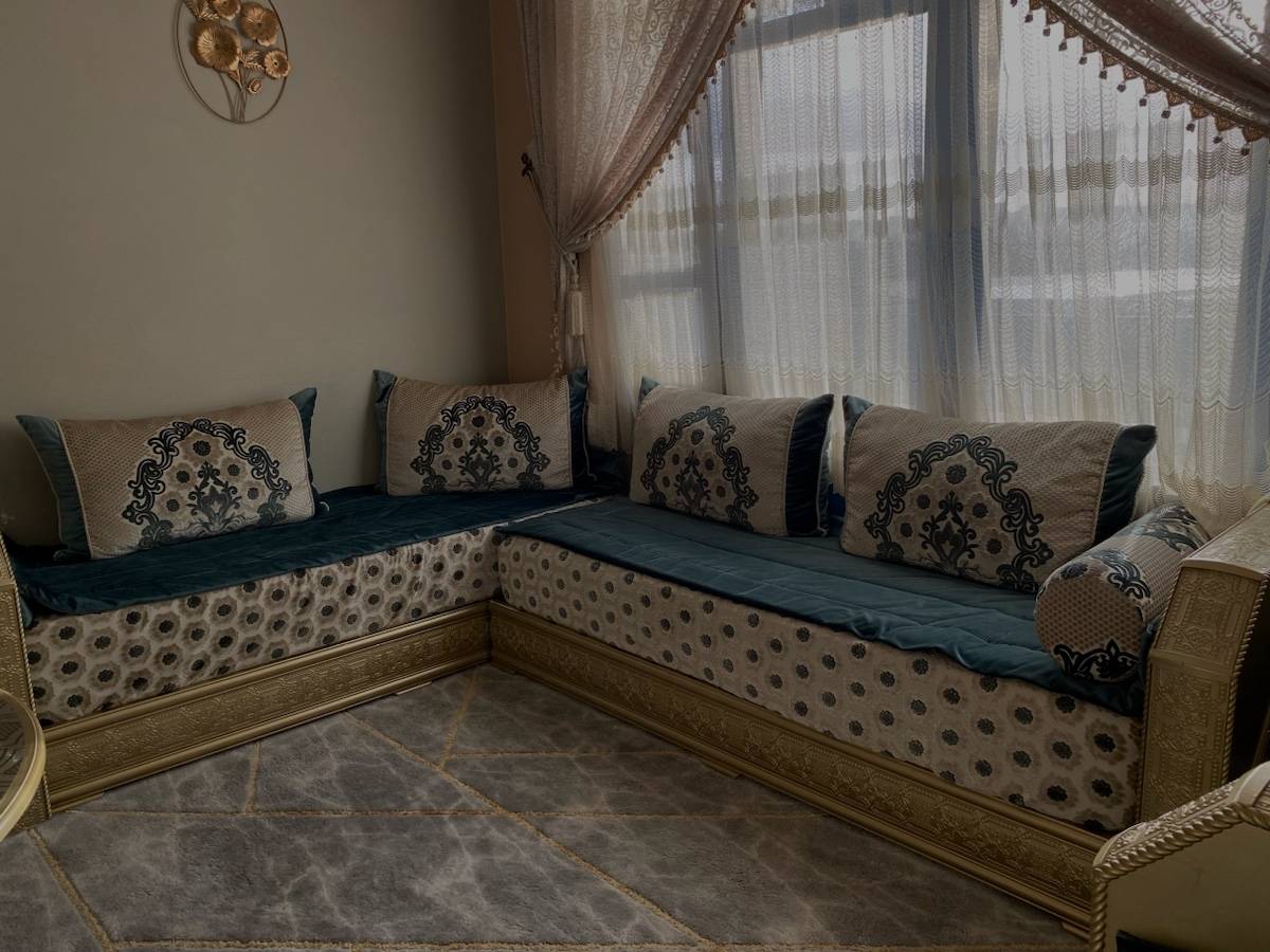 Salon Complet Oriental/Marocain - 6 Places, Bois, Dimensions : 2m X 90cm - Occasion