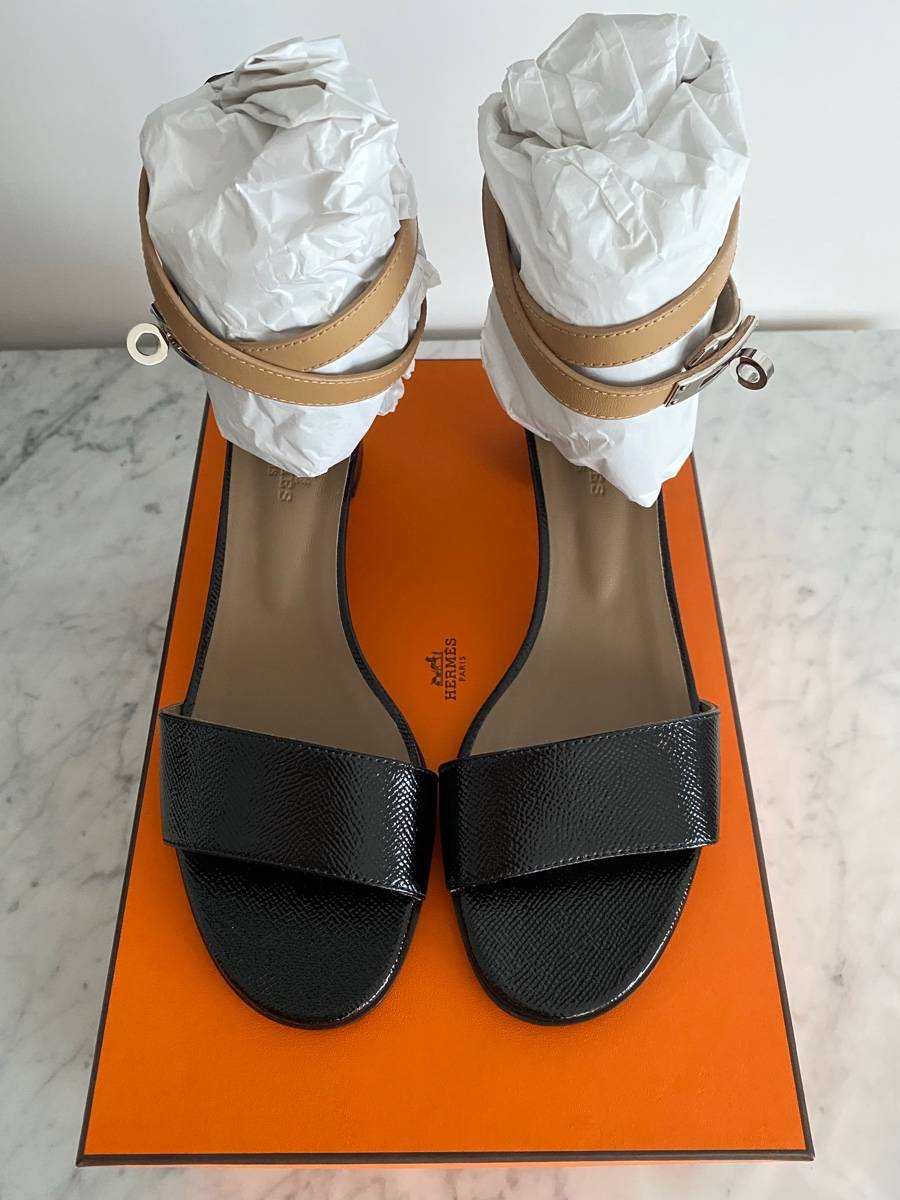 Sandales Hermès Manège Pointure 38 - Multicolore Cuir De Veau - Très Bon État Occasion