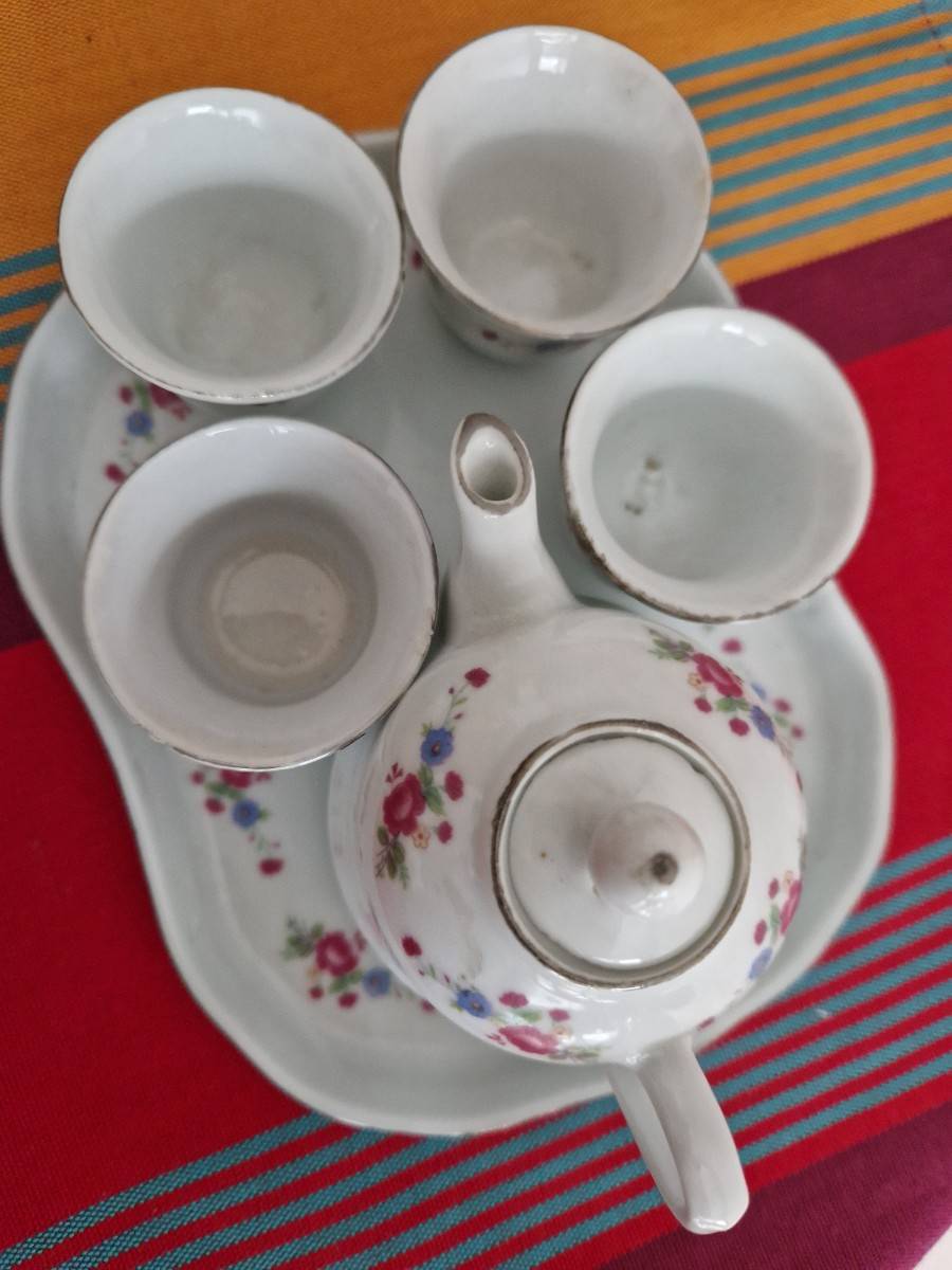 Vends mini service à thé blanc à fleurs en porcelaine de Chine