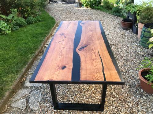 Vends table chene et resine