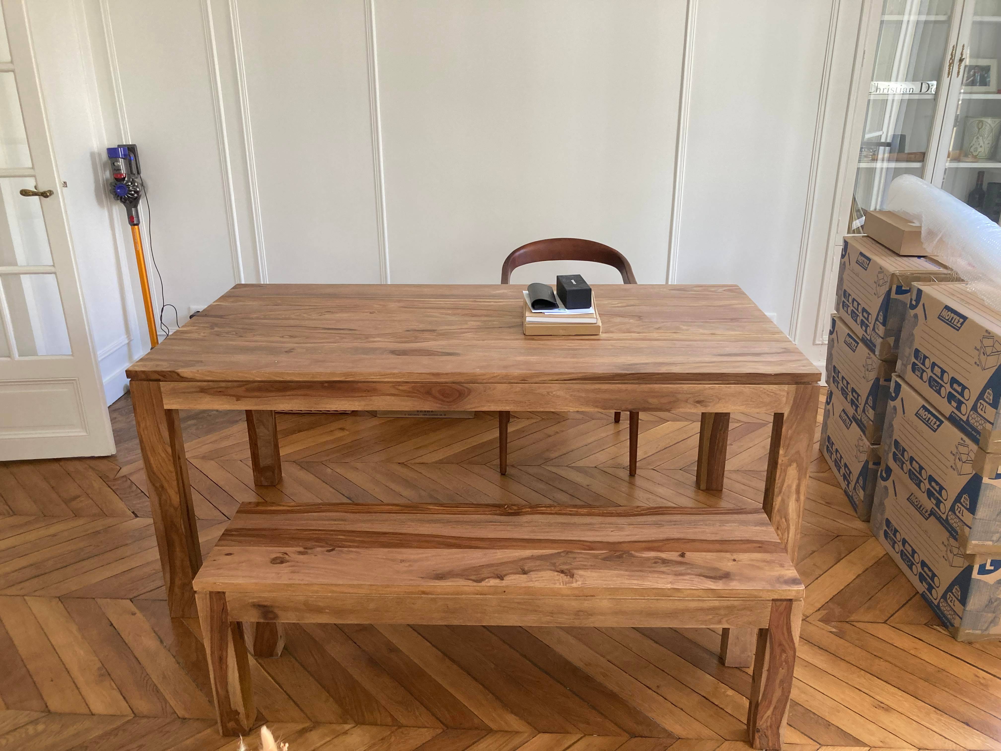 Vends Table à manger en bois de sheesham massif Maison du Monde - 6/8