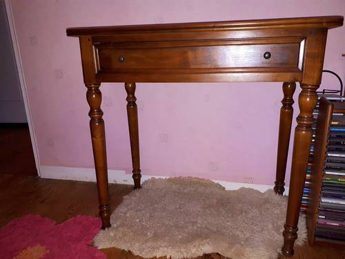 Vends table télé merisier