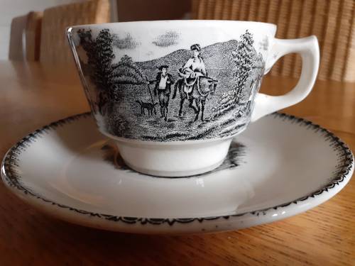 Vends 9 tasses à thé anciennes Manufacture Belge Boch Frères