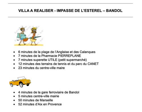 Vends terrain 140m² avec permis purgé - Maison avec piscine à Bandol